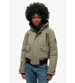 Superdry para mujer. W5011824A Chaqueta bomber acolchada City verde (L), Casual, Poliéster Reciclado, Sostenible