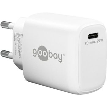 Cargador USB-C Goobay 65368 25W Carga Rápida Interior Blanco