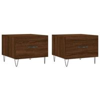 mesas de centro 2 uds madera ingenieria marron roble 50x50x40cm vidaxl