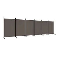 biombo divisor de 6 paneles de tela gris antracita 520x180 cm vidaxl
