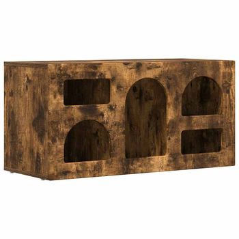 Mueble De Tv | Mueble De Salón | Gabinete De Tv Roble Ahumado 80 X 35 X 40 Cm Madera De Ingeniería