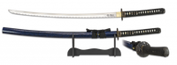 katana samurai tole10 acero carbono estampado hoja de 70cm incluye peana de madera