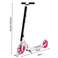 patinete patinete patinete plegable patinete patinete con altura ajustable y capacidad de carga de 100 kg con 2 ruedas led rosa