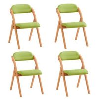 lote de 4 sillas plegables de madera con asiento y respaldo tapizado sillon para cocina oficina 47 x 60 x 77 cm verde fst92-grx4 sobuy es
