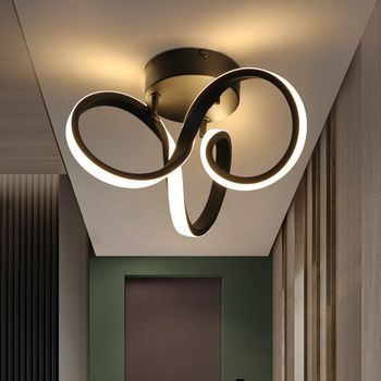 Nettlife Lámpara De Techo Led Negra 31cm, 19w Interior 3000k Blanco Cálido Para Pasillo, Oficina, Estudio, Salón, Dormitorio