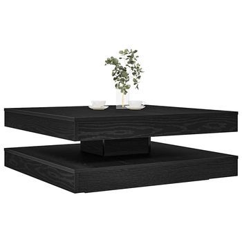 Mesa De Centro，mesa Auxiliar，mesita De Centro Giratoria 360 Grados Roble Negro 90x90x34,5 Cm Cfw760263