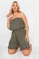 yours mono corto palabra de honor estampado grecas metalizadas mujer curvy y tallas grandes yours