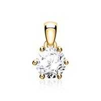 14 quilates colgante de oro para mujer con diamante
