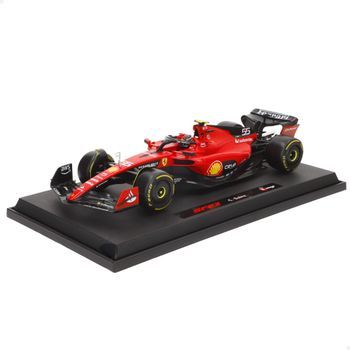 Burago - Maqueta Coche F1 2023 Ferrari Sf-23 #55 1:18 Con Peana Expositora, Diseño Realista Y Acabados De Alta Calidad