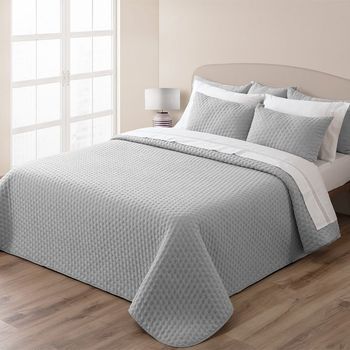 Colcha Verano Lino + Funda De Cojín 90 Cm Rufino Diaz, Gris