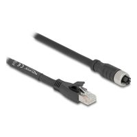 cable de red delock 80595 10 m cat5e sftp m12 a rj-45 negro