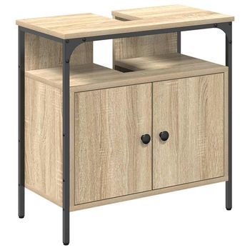 Gabinete De Baño | Armario De Baño Beige 60 X 30 X 60 Cm Madera Contrachapada