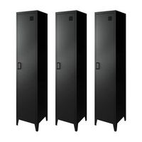 armario dormitorio industrial con 4 almacenamientos set de 3 negro