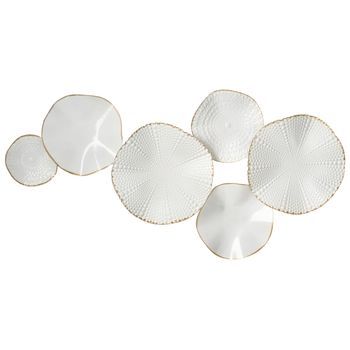 Decoración De Pared Moderna Obra De Arte Hecha A Mano Hierro Blanco/dorado Neodynium
