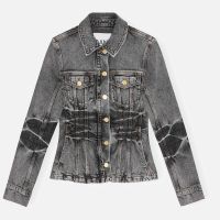 ganni future fitted denim blazer - eu 36uk 8
