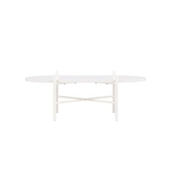 Mesa de centro ovalada de madera 120x65,5cm - Blanco