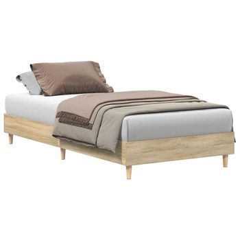 Estructura De Cama Sin Colchón Madera Roble Sonoma 90x190 Cm