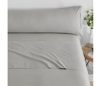 Juego de sábanas liso 3 piezas cama 105cm gris perla tacto extrasuave donegal collections