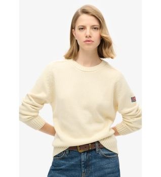 Superdry para mujer. W6110609A Jersey Slouchy beige (S), Casual, Algodón