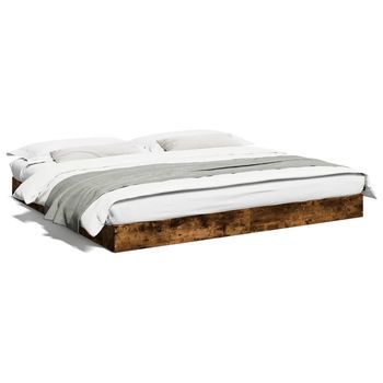Cama Matrimonial | Cama Para Adultos | Estructura De Cama Madera De Ingeniería Roble Ahumado 180x200cm