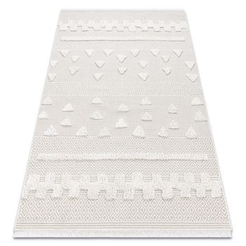 Alfombra Eko Sizal Moroc 22321 Triangulos, Zigzag Boho Flecos, Estruct 78x150 Cm