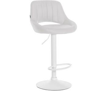 Taburete de bar milet en polipiel simil cuero blanco 48x47x85 cm