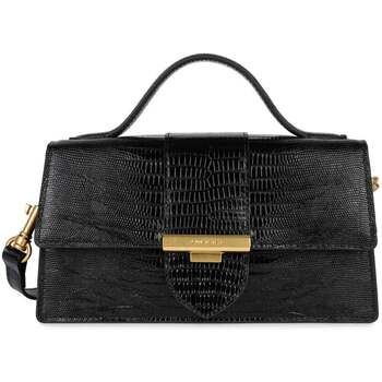 LANCASTER Bolso de mano Baguette Exo Ily M Negro Efecto Lagarto para mujer