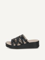 caprice mule black made of leather with wedge heel size 41