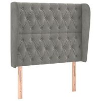 cabecero accesorio para dormir mueble de dormitorio acolchado con borde lateral 103 x 23 x 118128 cm tela terciopelo gris claro tdl0205294