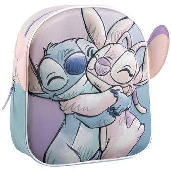 Garvalin Mochila Mochila Guardería 3D Escolar Estrellas Azul y Rosa para niña