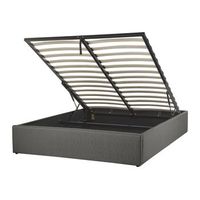 cama con somier de poliester gris oscuro 140 x 200 cm sin cabecero almacenaje dinan