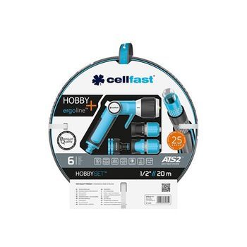 Set Manguera De Riego Hobby Ats2 De 12,5 Mm X 20 M Con Conectores Y Pistola Cellfast