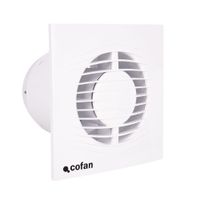 cofan extractor de bano silencioso o100 mm con antirretorno panel frontal ultrafino proteccion ip45 ventilacion bano