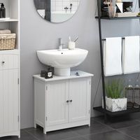 mueble para debajo del lavabo bano de mdf homcom 60x30x60 cm - blanco