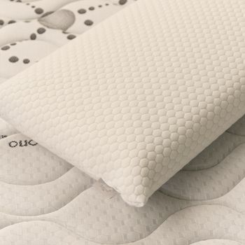 NATURALS - Almohada Viscoelástica de Alta Densidad (43kg/m3) - Doble Funda con Tejido Strech Colmena y Cremallera - Firmeza Media - Ergonómica y Transpirable - Medidas 70/75/80/90/105/135/150 cm -
