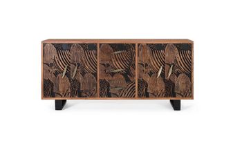 Aparador de madera de acacia y metal