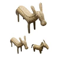 jardin202 - figura de burro de esparto artesanal - decoracion rustica y ecologica para interiores y exteriores  pequeno   pequeno