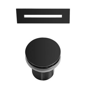 Válvula Y Tapa De Rebosadero Para Bañeras En Negro Mate