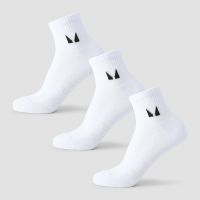 mp unisex ankle socks 3 pack - white - uk 6-8