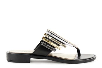 chanclas con pala de tiras múltiples multi black 37