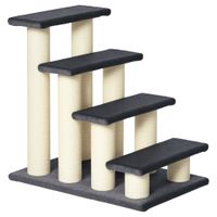 pawhut escalera para mascotas 60x42x61cm suave de peluche rascador de sisal gris ideal para gatos perros mayores enfermos pequenos   aosom espana