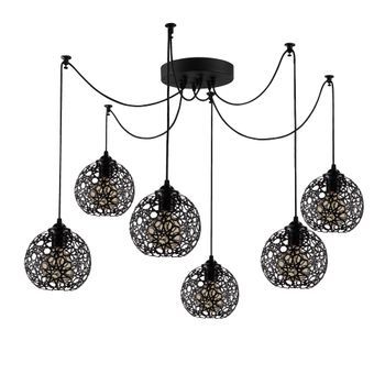 Lámpara De Techo Fellini-mr-899 Negro Metal 137x137x107 Cm