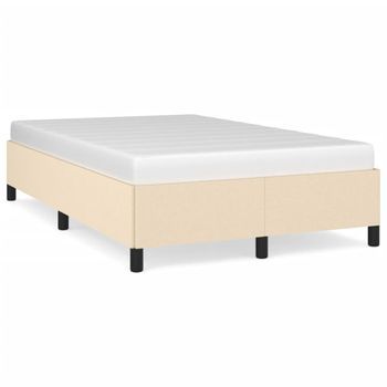Cama Matrimonial | Cama Para Adultos | Estructura De Cama Tela Crema 120x190 Cm Cfw42568