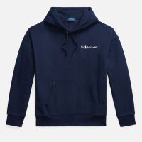 polo ralph lauren script logo cotton-jersey hoodie - l
