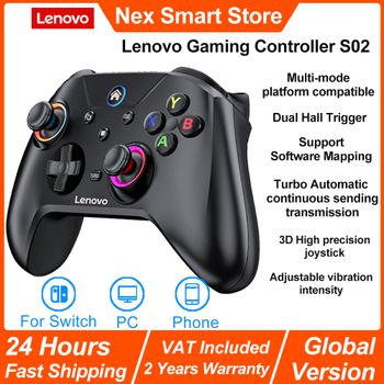Controlador de juegos inalámbrico Bluetooth Lenovo S02, gamepad inalámbrico con gatillos Dual Hall, para Switch, PC, Android, IOS, TV