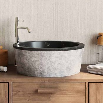 Lavabo De Baño Moderno | Lavabo Mármol Negro Ø40x15 Cm
