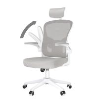 silla de oficina naspaluro ergonomica reposabrazos 2d reposacabezas soporte lumbar gris