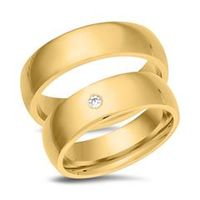 alianzas 18 quilates oro amarillo con diamante
