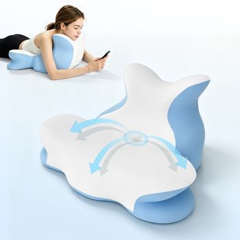 Almohada Con Forma De Ballena, Rellena De Espuma Viscoelástica De Recuperación Lenta Para Sujetar El Cuello Y Evitar Que Se Hunda.