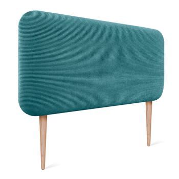 Dhome Cabecero Tapizado En Pana Con Patas Redondeado Para Pared Acústicos Cabeceros Absorbentes Cabezal Cama Dormitorio (turquesa, 90cm)
